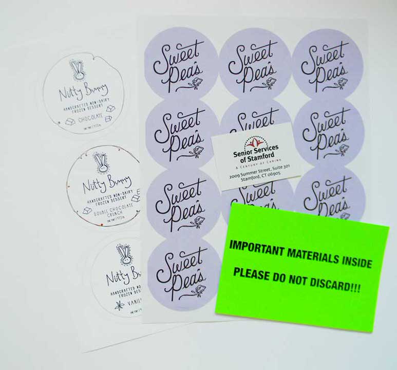 labels and stickers printed by Rapid Press